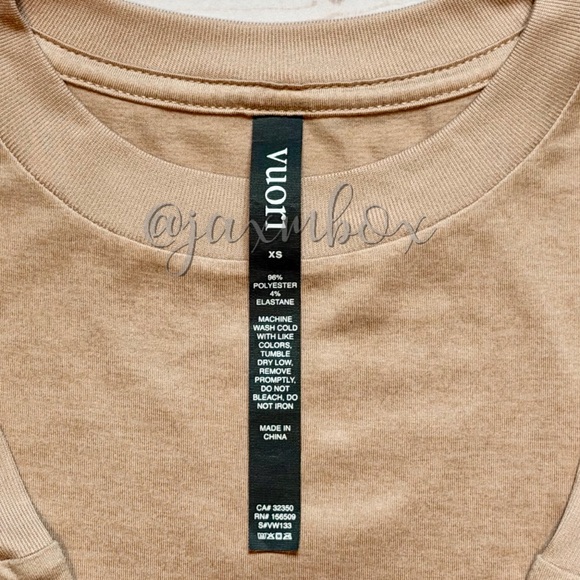 Vuori Daydream Crew Tan/Goldenrod Heather/Dogwood Size XS - Picture 4 of 8